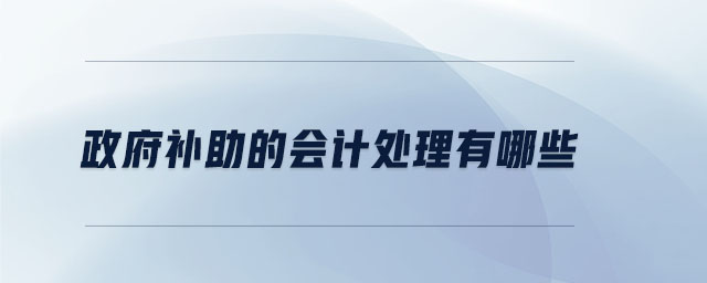 政府補(bǔ)助的會計(jì)處理有哪些 政府補(bǔ)助的會計(jì)處理有哪些