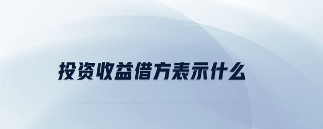 投資收益借方表示什么 投資收益借方表示什么