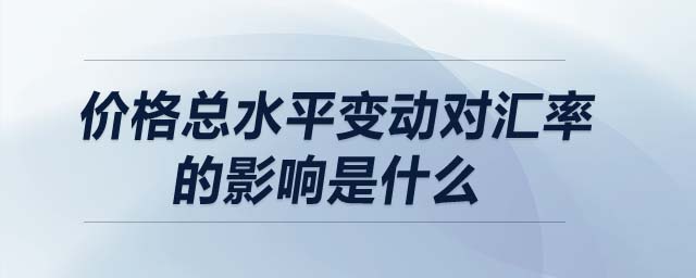 價(jià)格總水平變動(dòng)對(duì)匯率的影響是什么