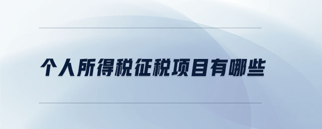 個人所得稅征稅項目有哪些 個人所得稅征稅項目有哪些