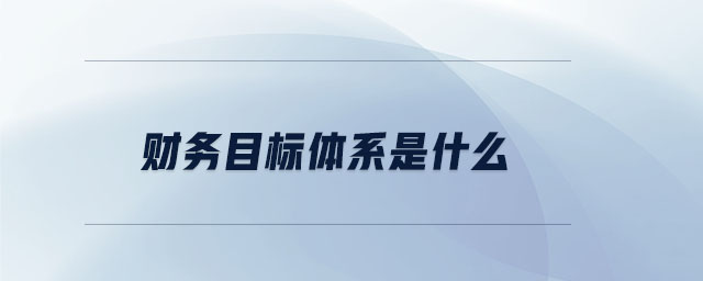 財務(wù)目標體系是什么 財務(wù)目標體系是什么