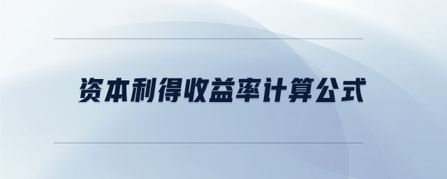 資本利得收益率計算公式