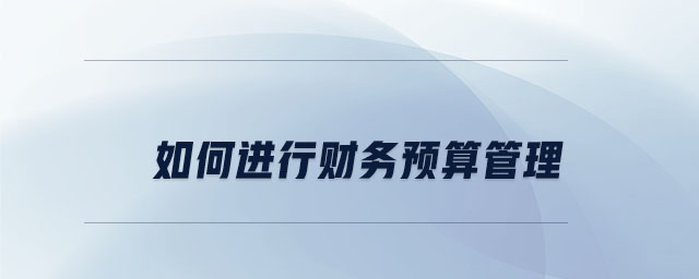 如何進行財務預算管理 如何進行財務預算管理