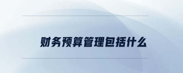 財務預算管理包括什么 財務預算管理包括什么