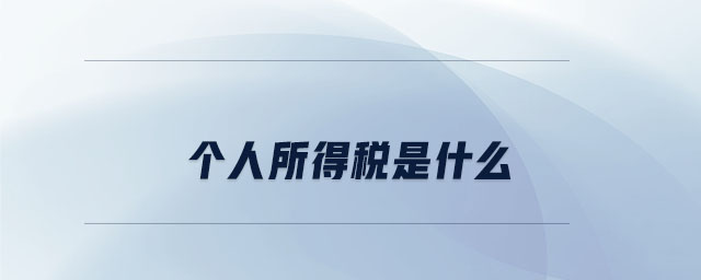個人所得稅是什么 個人所得稅是什么