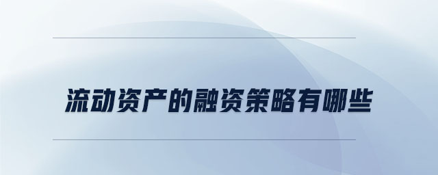 流動(dòng)資產(chǎn)的融資策略有哪些 流動(dòng)資產(chǎn)的融資策略有哪些
