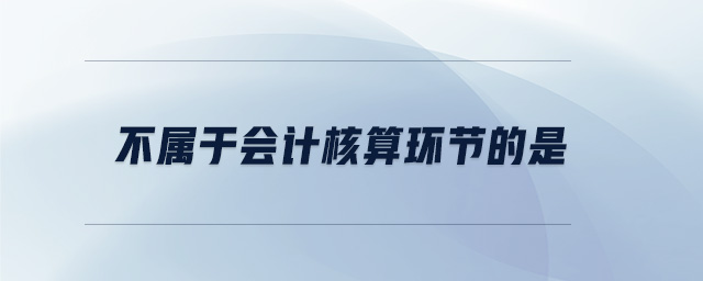 不屬于會(huì)計(jì)核算環(huán)節(jié)的是 不屬于會(huì)計(jì)核算環(huán)節(jié)的是