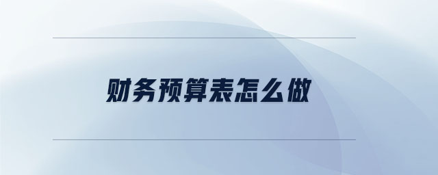 財務(wù)預(yù)算表怎么做 財務(wù)預(yù)算表怎么做