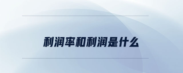 利潤率和利潤是什么 利潤率和利潤是什么