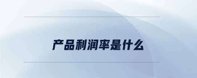 產(chǎn)品利潤率是什么 產(chǎn)品利潤率是什么