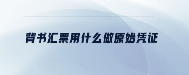 背書匯票用什么做原始憑證