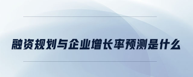 融資規(guī)劃與企業(yè)增長率預(yù)測(cè)是什么