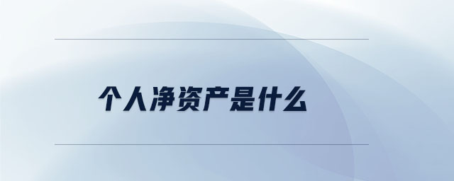 個(gè)人凈資產(chǎn)是什么