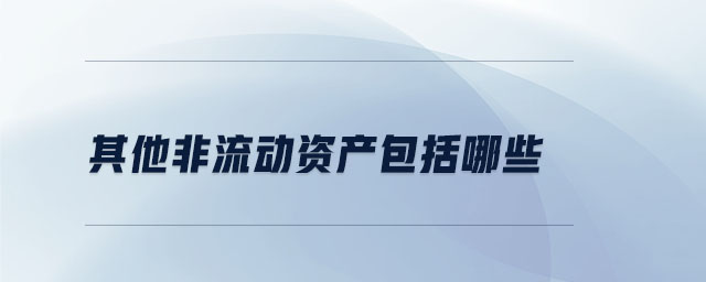其他非流動資產(chǎn)包括哪些