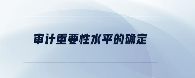 審計重要性水平的確定 審計重要性水平的確定