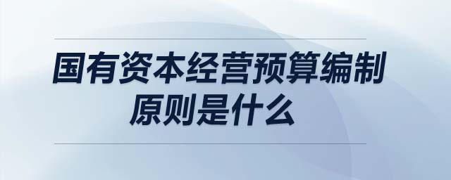 國(guó)有資本經(jīng)營(yíng)預(yù)算編制原則是什么