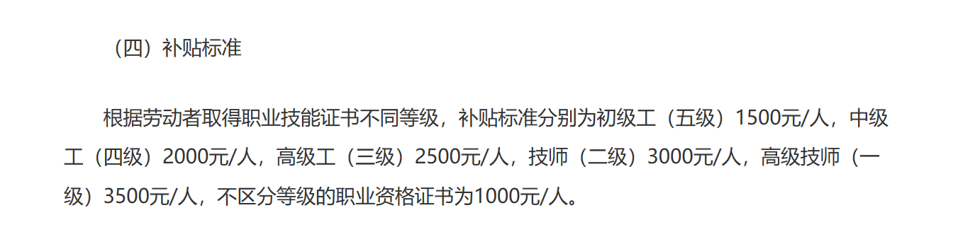 補貼標(biāo)準(zhǔn)