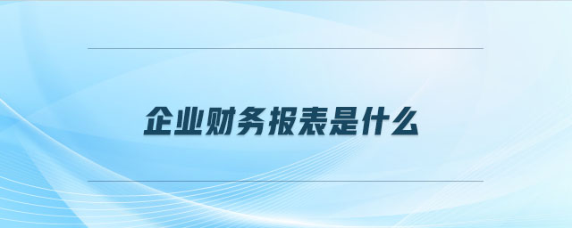 企業(yè)財務報表是什么