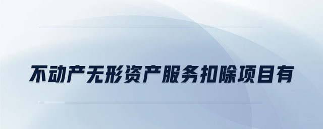 不動(dòng)產(chǎn)無(wú)形資產(chǎn)服務(wù)扣除項(xiàng)目有