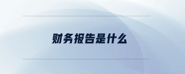 財務(wù)報告是什么 財務(wù)報告是什么