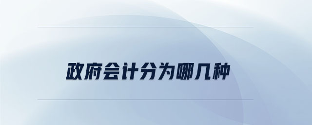 政府會計分為哪幾種 政府會計分為哪幾種