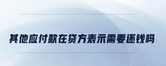 其他應(yīng)付款在貸方表示需要還錢嗎