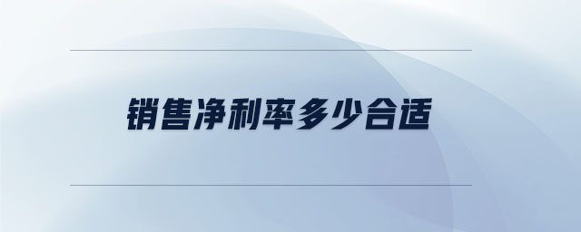 銷(xiāo)售凈利率多少合適