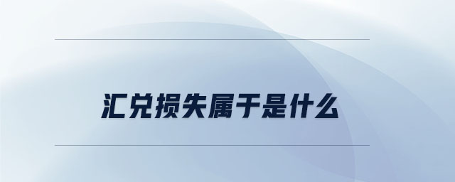 匯兌損失屬于是什么 匯兌損失屬于是什么