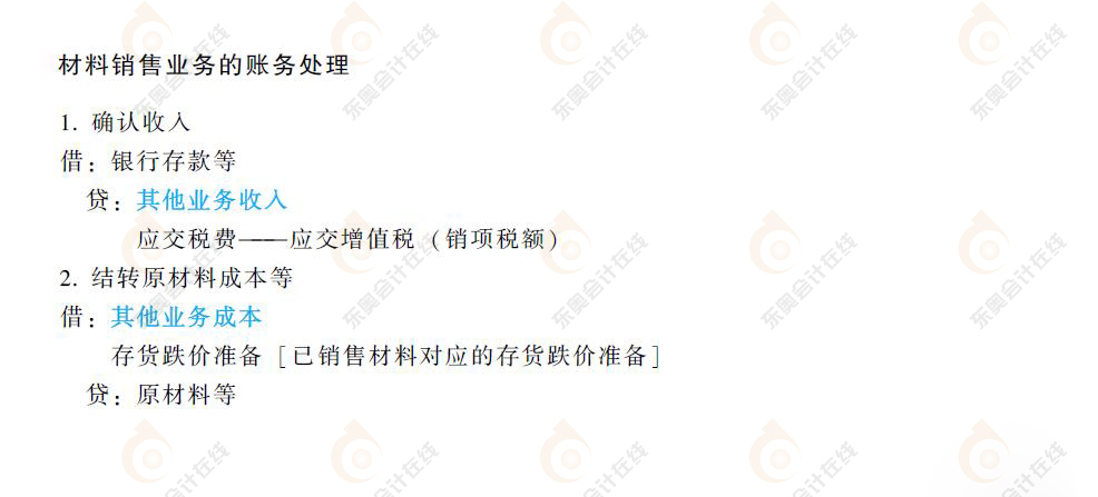 初級(jí)會(huì)計(jì)材料銷售的賬務(wù)處理