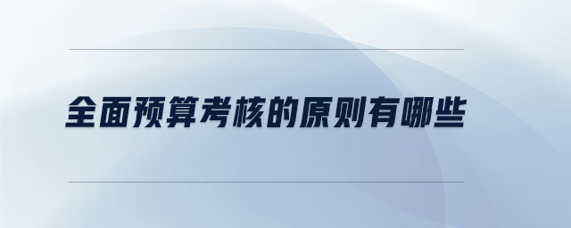 全面預算考核的原則有哪些