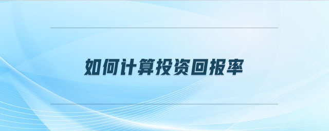 如何計(jì)算投資回報(bào)率