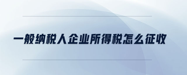 一般納稅人企業(yè)所得稅怎么征收