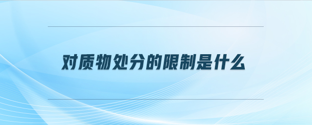 對質(zhì)物處分的限制是什么 對質(zhì)物處分的限制是什么