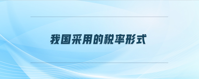 我國采用的稅率形式 我國采用的稅率形式