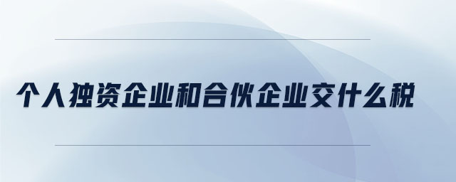 個人獨資企業(yè)和合伙企業(yè)交什么稅