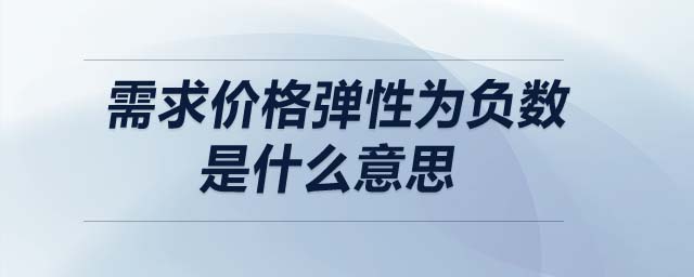 需求價格彈性為負數是什么意思