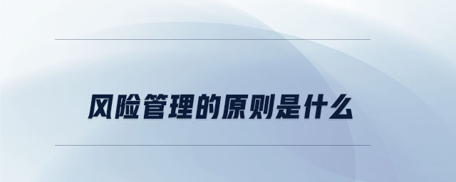 風(fēng)險(xiǎn)管理的原則是什么