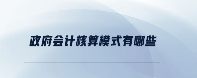 政府會計核算模式有哪些 政府會計核算模式有哪些