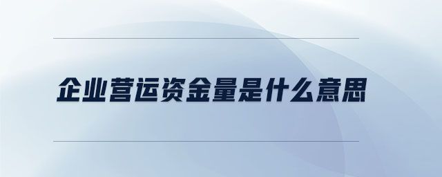 企業(yè)營運資金量是什么意思