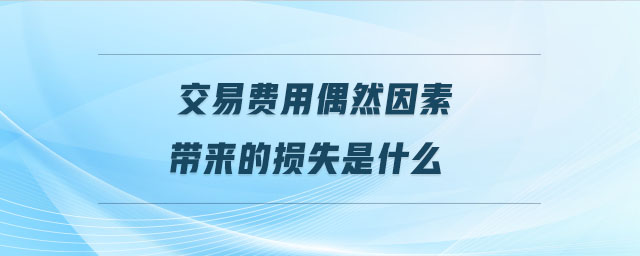 交易費(fèi)用偶然因素帶來的損失是什么 交易費(fèi)用偶然因素帶來的損失是什么