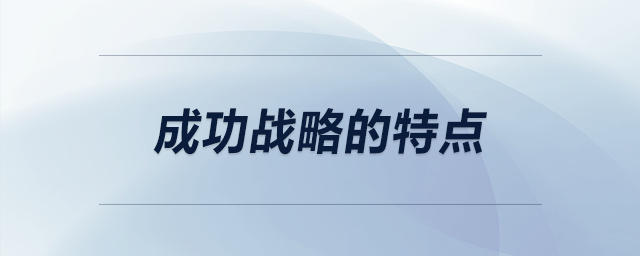 成功戰(zhàn)略的特點(diǎn) 成功戰(zhàn)略的特點(diǎn)