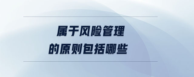 屬于風險管理的原則包括哪些
