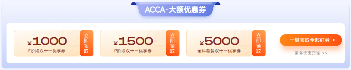 ACCA雙十一活動限時返場！全科套餐立?。?000！
