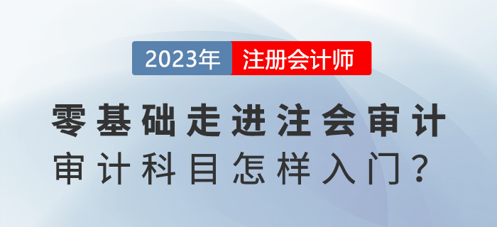 零基礎(chǔ)走進(jìn)注會(huì)審計(jì)！《審計(jì)》科目怎樣入門？