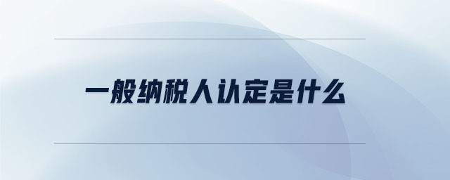 一般納稅人認(rèn)定是什么 一般納稅人認(rèn)定是什么