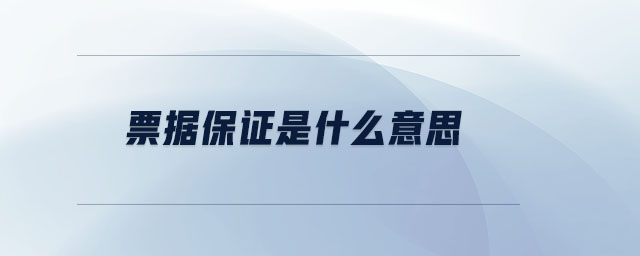 票據(jù)保證是什么意思 票據(jù)保證是什么意思