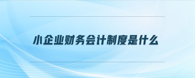 小企業(yè)財(cái)務(wù)會(huì)計(jì)制度是什么 小企業(yè)財(cái)務(wù)會(huì)計(jì)制度是什么