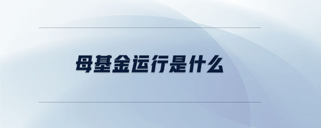 母基金運(yùn)行是什么