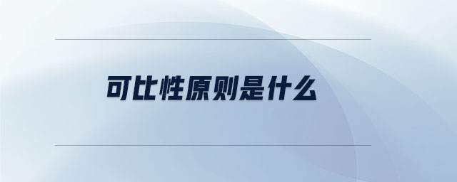 可比性原則是什么 可比性原則是什么