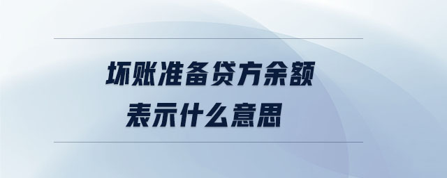 壞賬準(zhǔn)備貸方余額表示什么意思 壞賬準(zhǔn)備貸方余額表示什么意思